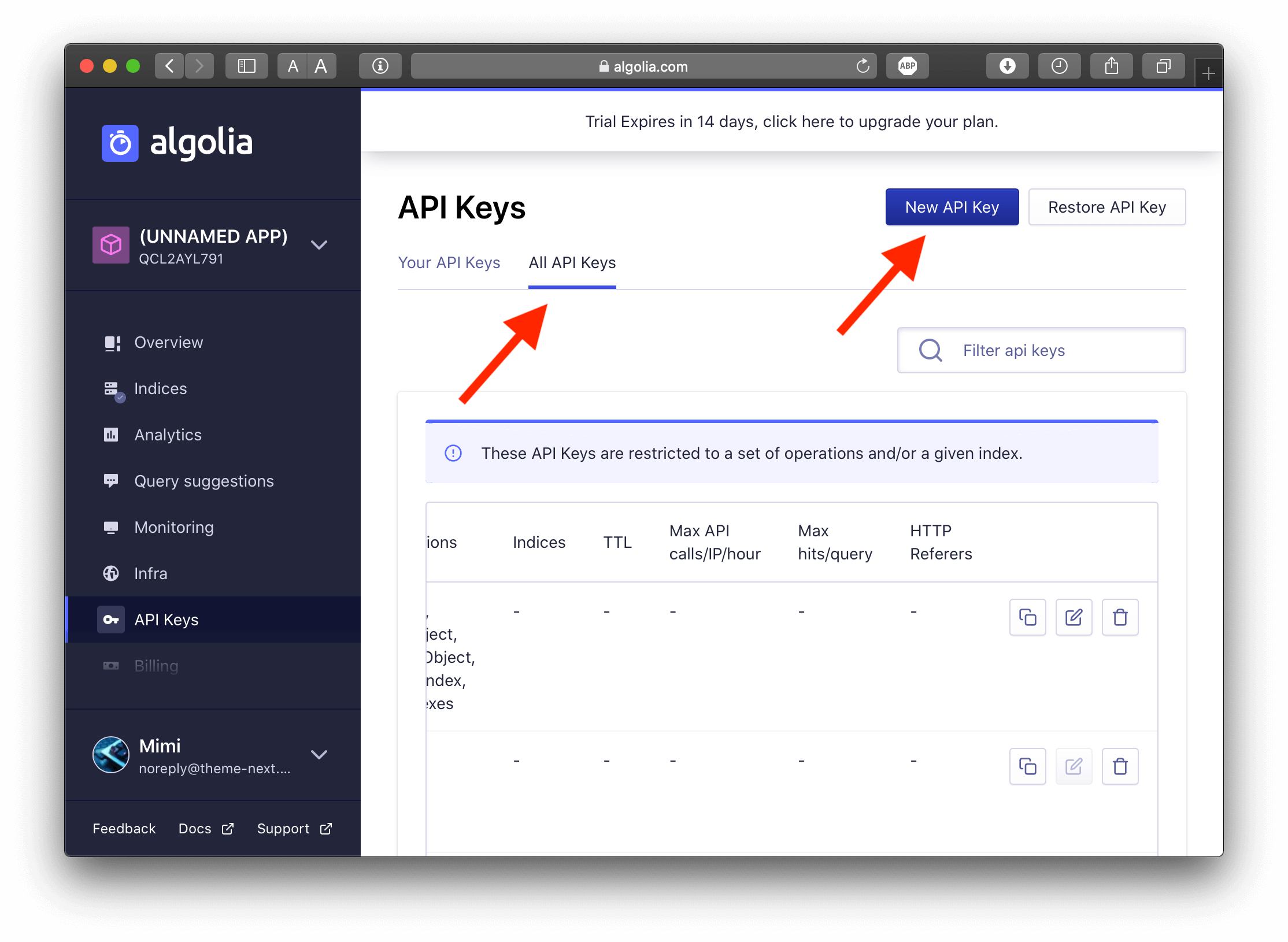 Algolia API Keys 2